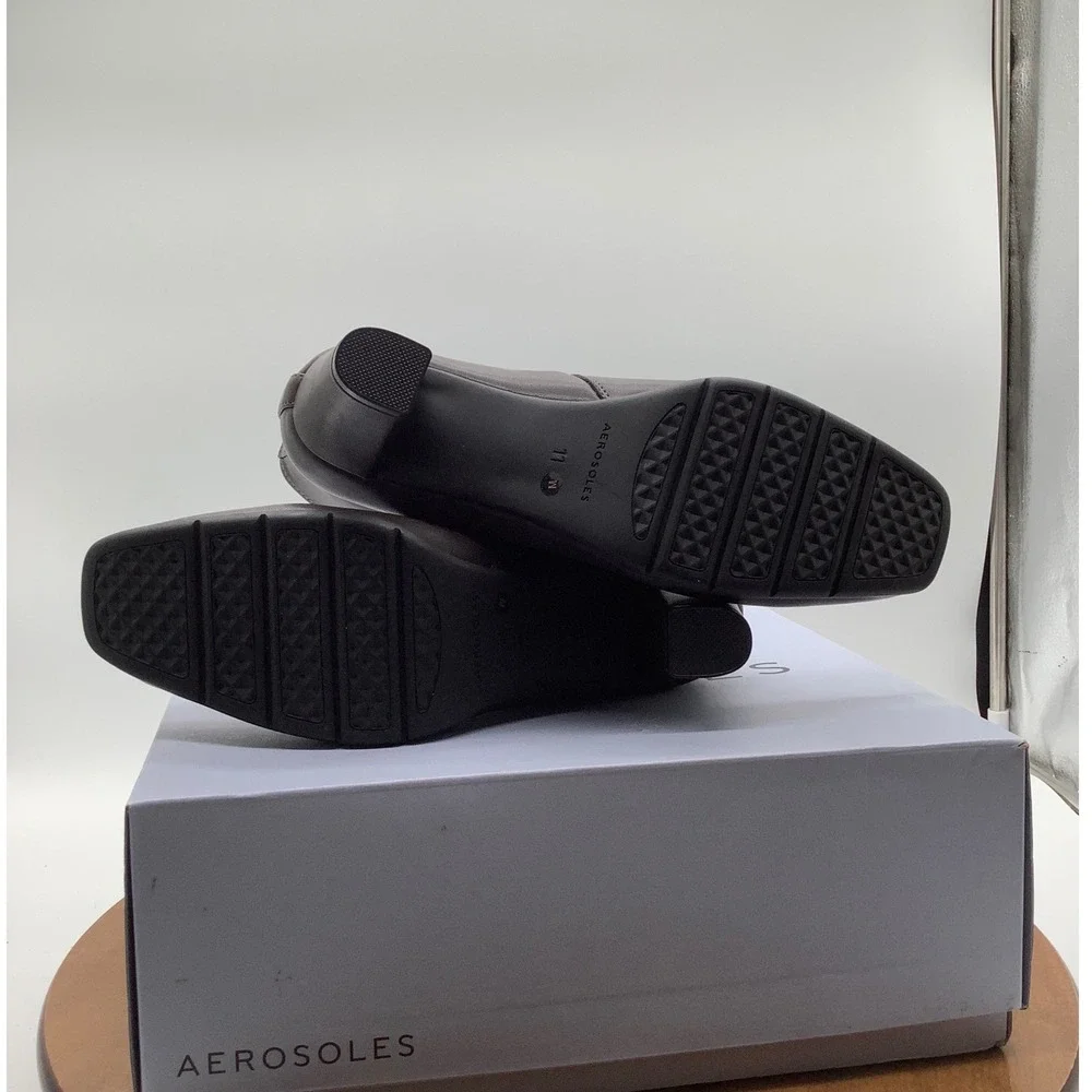 Aerosoles‎ Cinnamon Brown Square Toe Block Heel Ankle Boots A0779 Mens 11M
